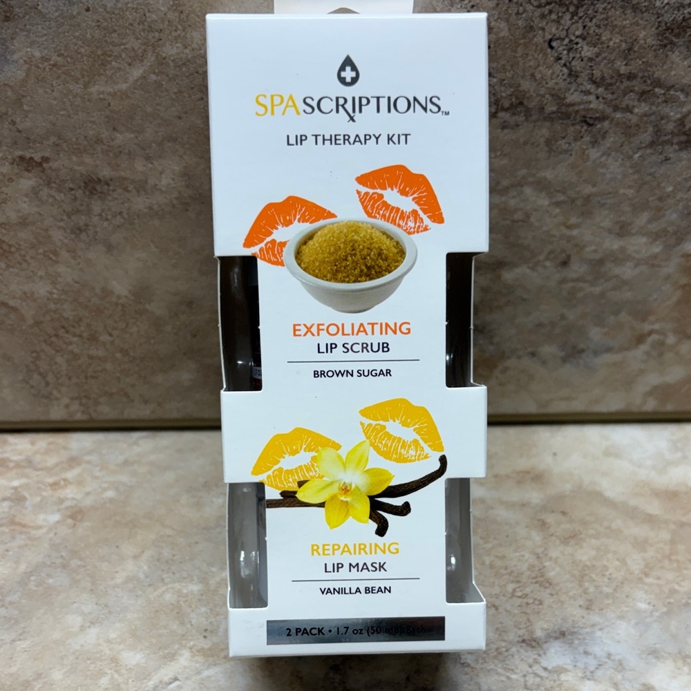 SpaScriptions lip therapy kit with exfoliating brown sugar lip scrub vanilla
